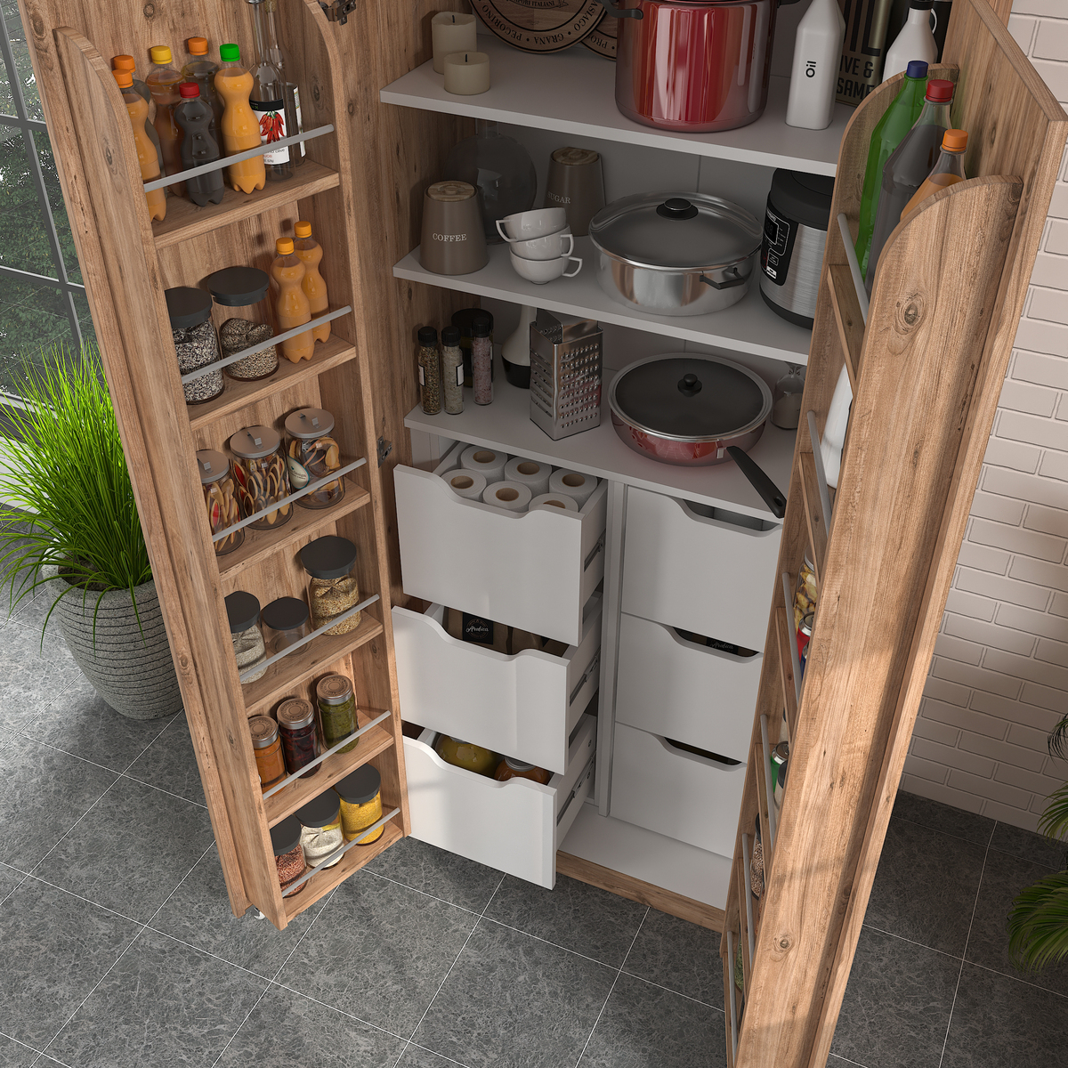 Sembol Kd 10 Kiler Dolabı 2 Kapılı 90 6 Çekmeceli ( A ) 1830x862x469 Görseli
