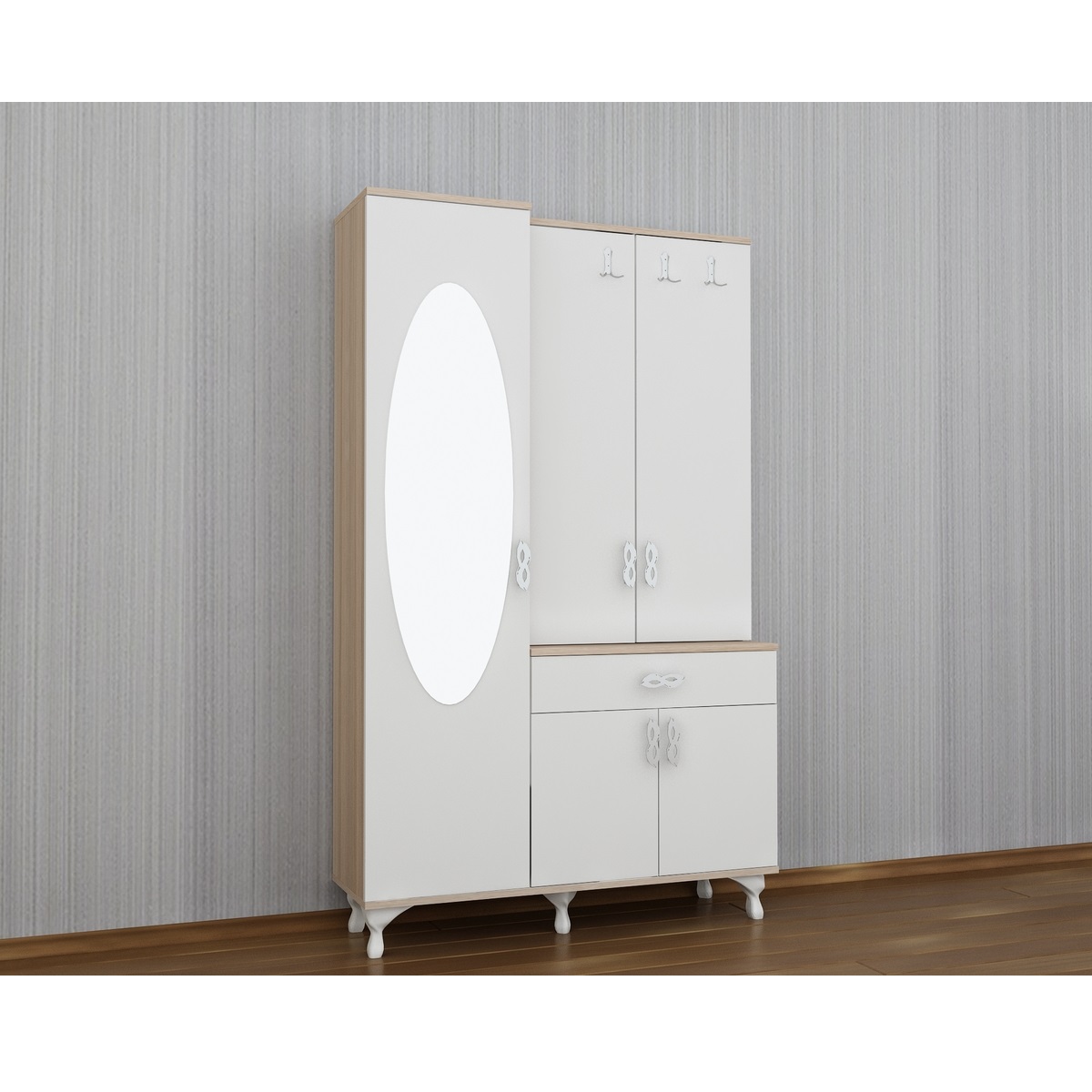 Sembol Maya Portmanto 5 Kapak 1 Çekmece Gizli Aski 120x205x37 Görseli