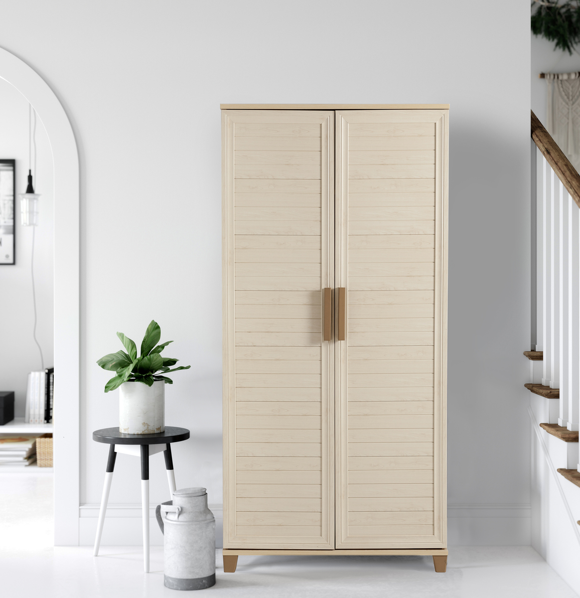 Sembol P 1012 Çamaşır Ve Ayakkabılık Dolabı ( Akça ) 180x85x40 Görseli