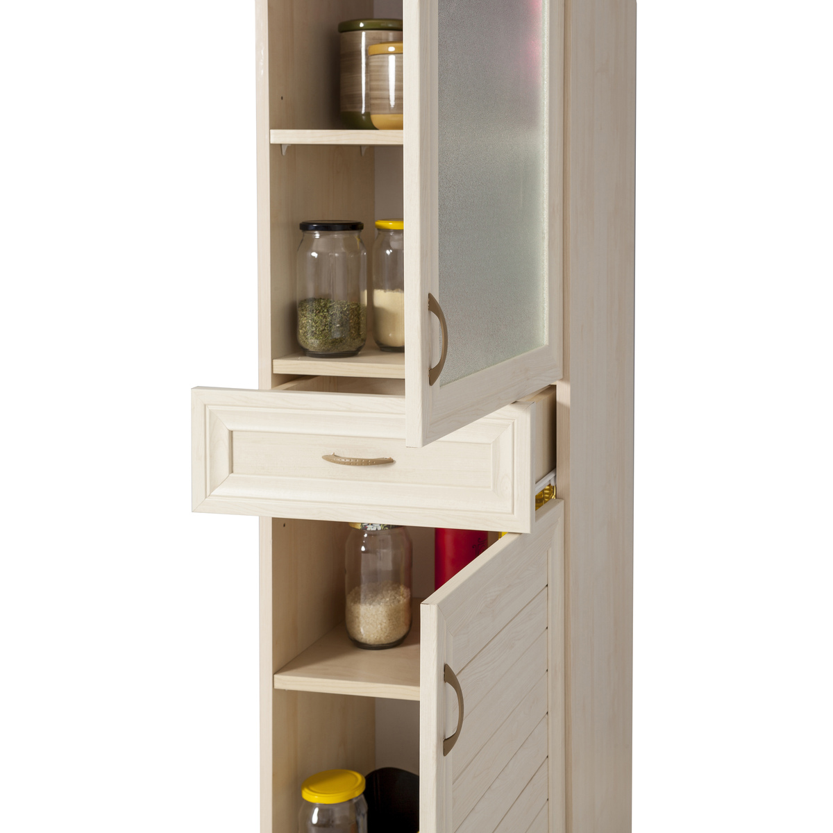 Sembol P 1086 Tek Çekmeceli - 2 Kapaklı Camlı Dolap ( A ) 180x45x40 Görseli