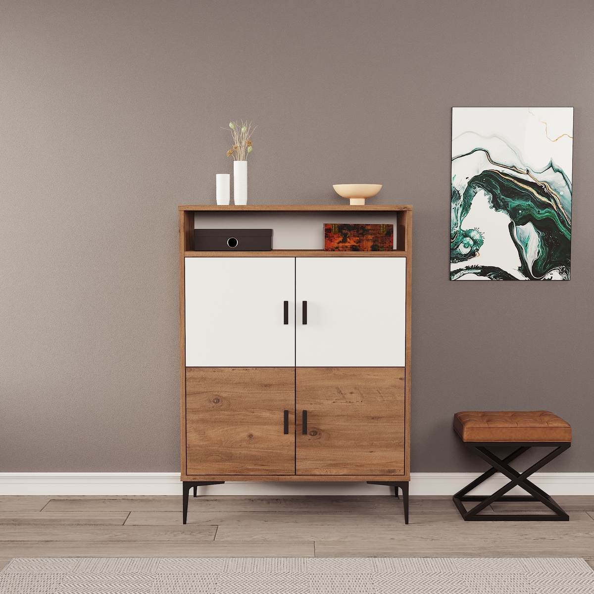 Sembol A 60 4 Kapaklı Ayakkabılık ( AB ) 90x90x135