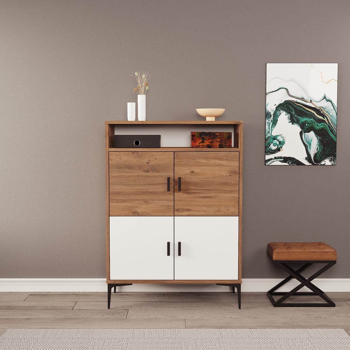 Sembol A 60 4 Kapaklı Ayakkabılık ( AB ) 90x90x135 Görseli