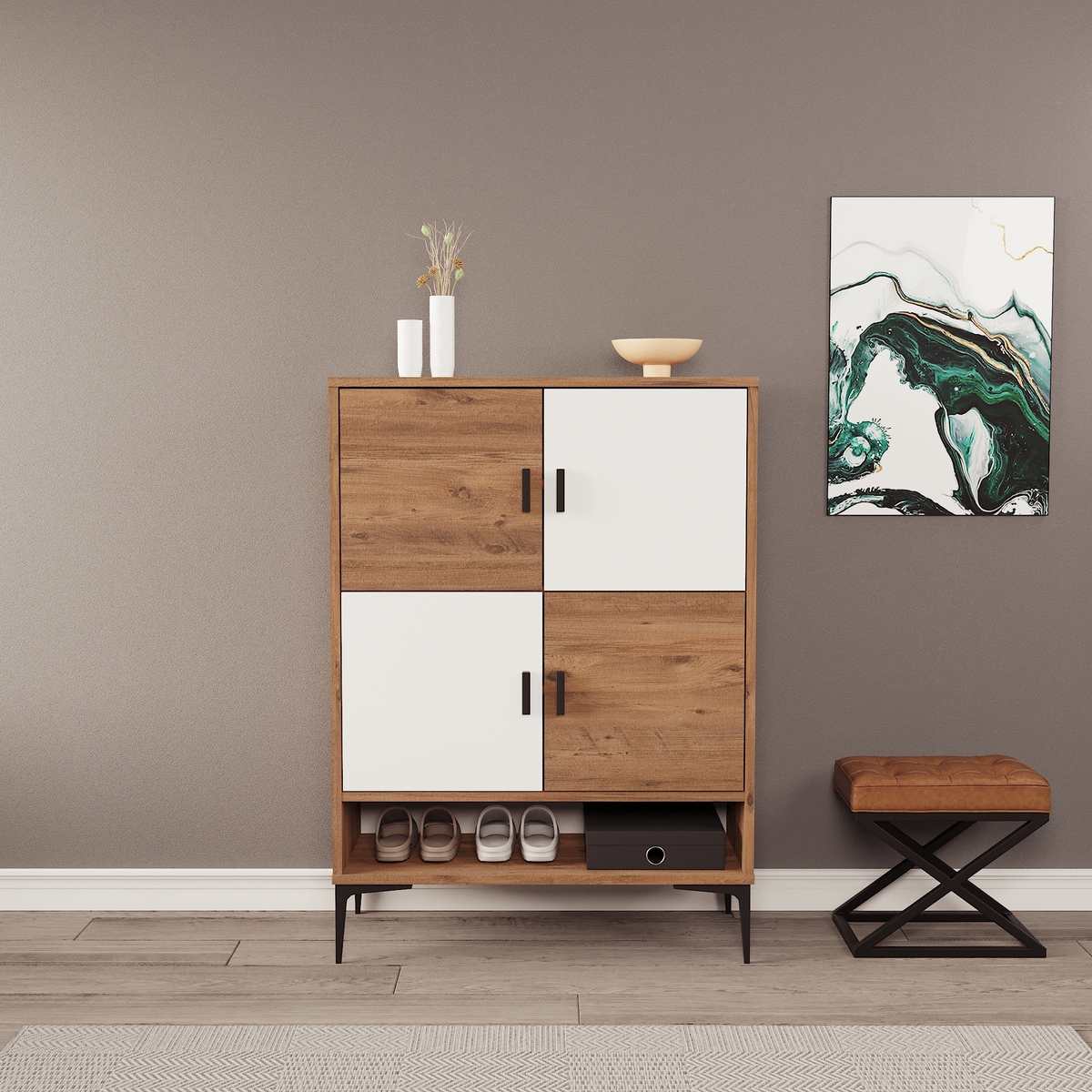 Sembol A 60 4 Kapaklı Ayakkabılık ( AB ) 90x90x135 Görseli