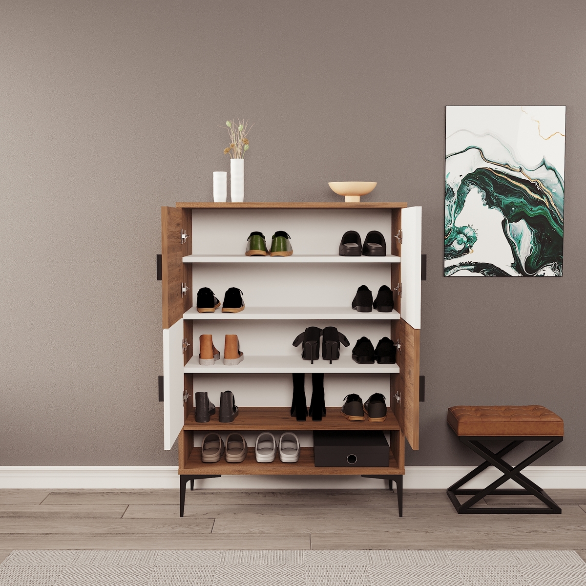 Sembol A 60 4 Kapaklı Ayakkabılık ( AB ) 90x90x135 Görseli