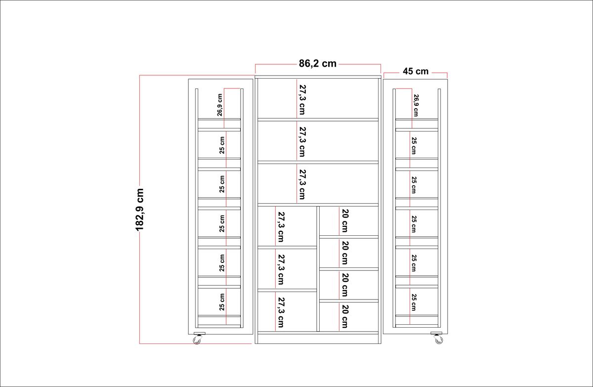 Sembol Kd 05 Kiler Dolabı 2 Kapılı 90 ( AB ) 1830x442x469 Görseli