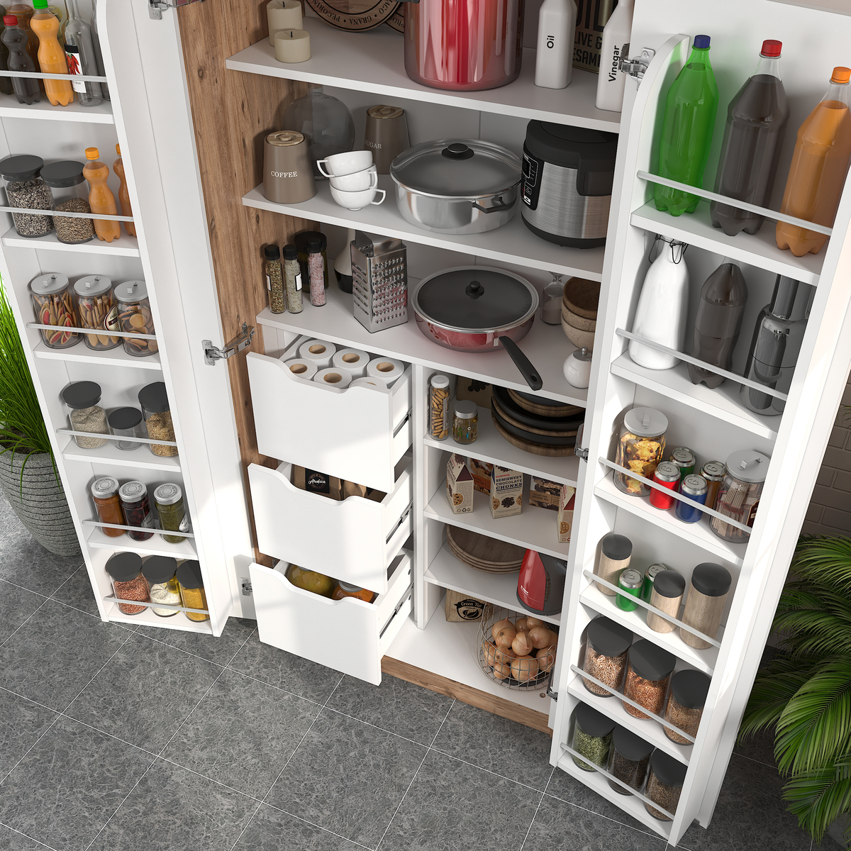 Sembol Kd 07 Kiler Dolabı 2 Kapılı 165 3 Çekmeceli  ( AB ) 1830x862x469 Görseli