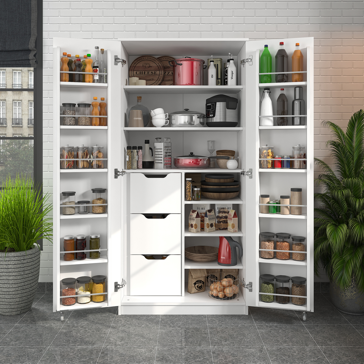 Sembol Kd 07 Kiler Dolabı 2 Kapılı 165 3 Çekmeceli  ( B ) 1830x862x469 Görseli