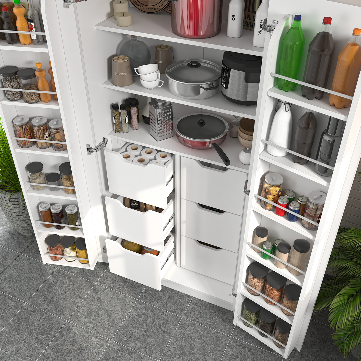 Sembol Kd 08 Kiler Dolabı 2 Kapılı 165 6 Çekmeceli ( B ) 1830x862x469 Görseli