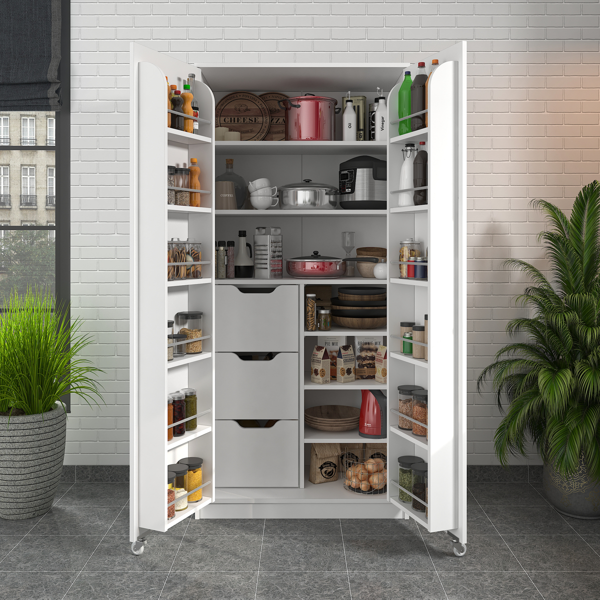 Sembol Kd 09 Kiler Dolabı 2 Kapılı 90 3 Çekmeceli ( B ) 1830x862x469 Görseli