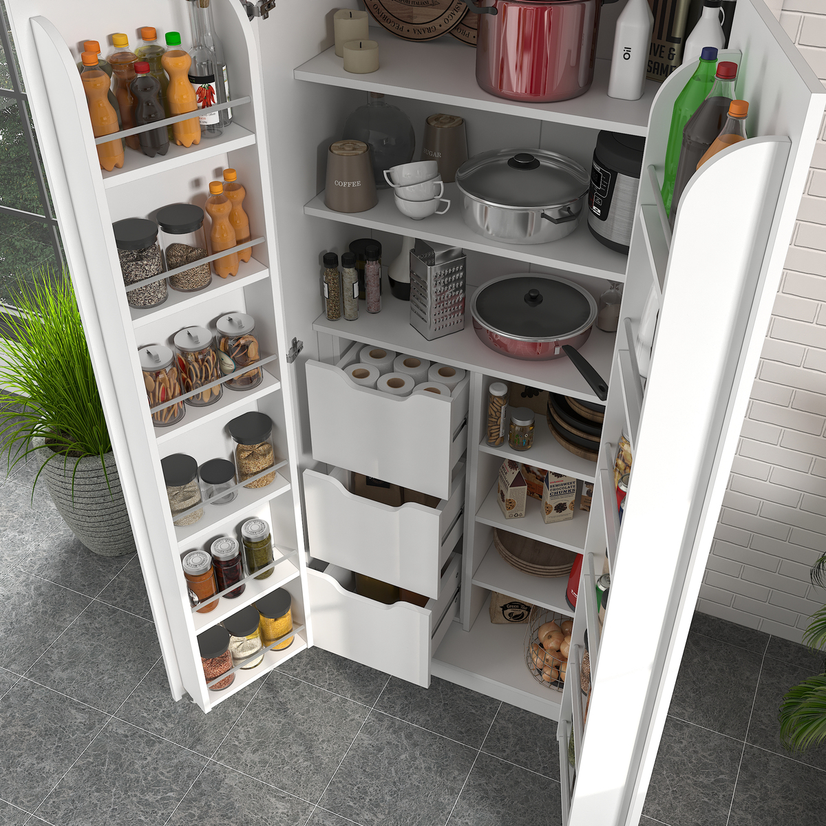 Sembol Kd 09 Kiler Dolabı 2 Kapılı 90 3 Çekmeceli ( B ) 1830x862x469 Görseli