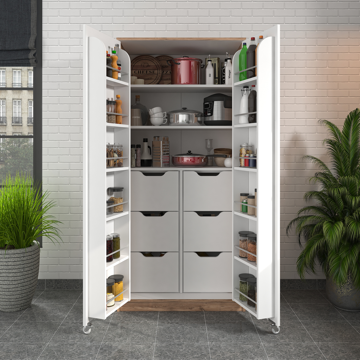 Sembol Kd 10 Kiler Dolabı 2 Kapılı 90 6 Çekmeceli ( AB ) 1830x862x469 Görseli