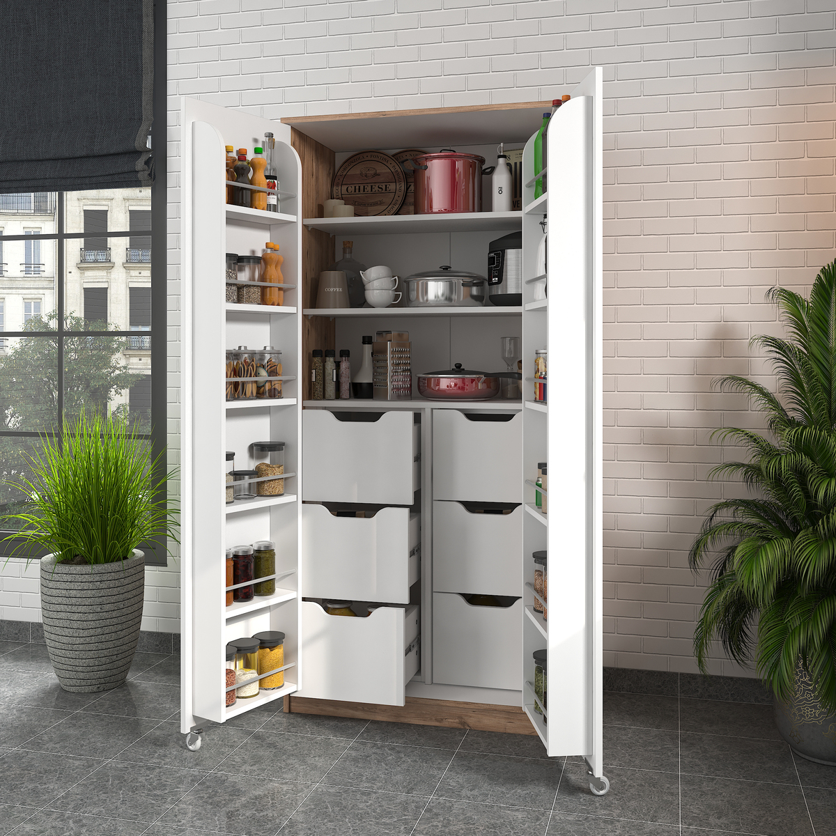 Sembol Kd 10 Kiler Dolabı 2 Kapılı 90 6 Çekmeceli ( AB ) 1830x862x469 Görseli