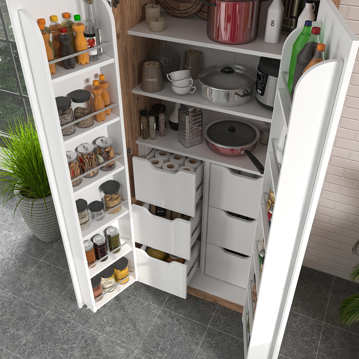 Sembol Kd 10 Kiler Dolabı 2 Kapılı 90 6 Çekmeceli ( AB ) 1830x862x469 Görseli