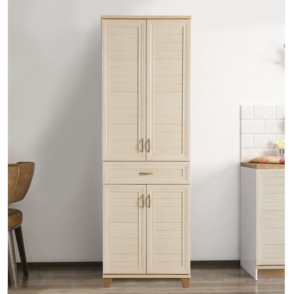 Sembol P 1082 Tek Çekmeceli - 4 Kapaklı Dolap ( Beyaz ) 180x60x40 Görseli