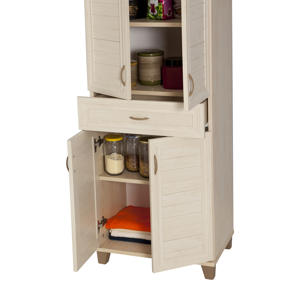 Sembol P 1082 Tek Çekmeceli - 4 Kapaklı Dolap ( Beyaz ) 180x60x40 Görseli