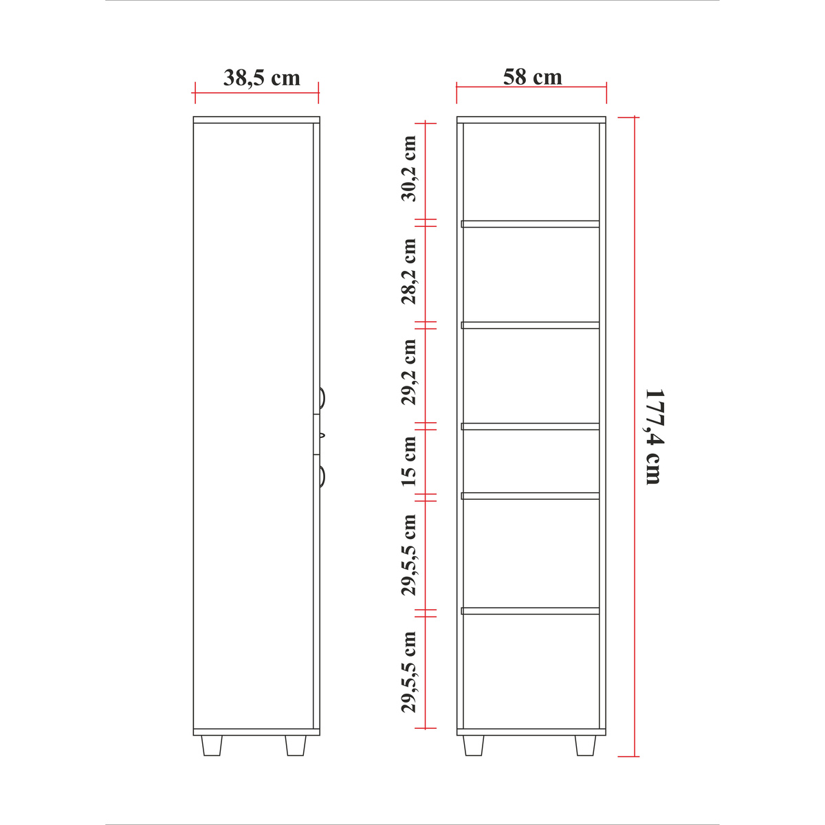 Sembol P 1085 Tek Çekmeceli - 2 Kapaklı Dolap ( C ) 180x45x40 Görseli