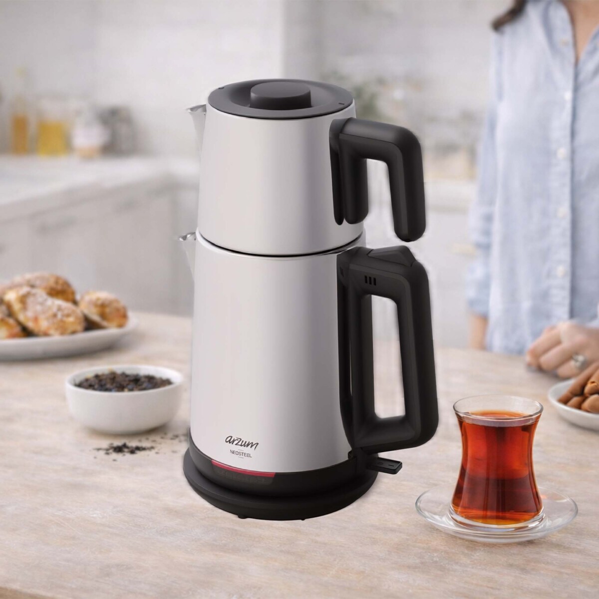 Arzum Ar3158-06 Neosteel Çay Makinesi Inox Görseli