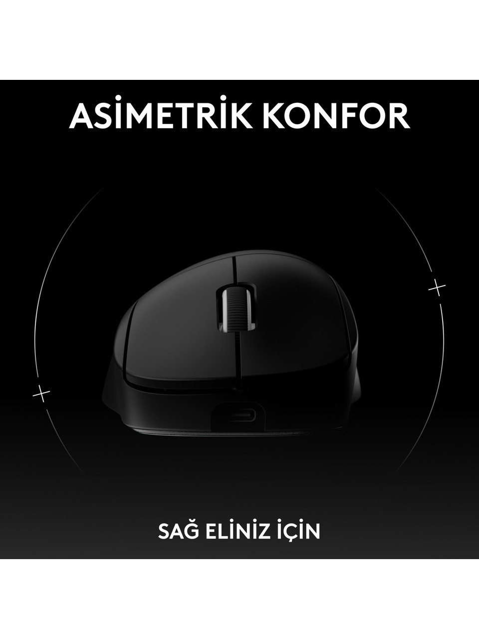 Logitech G PRO X Superlight 2 DEX Lightspeed Hero Şarjlı Optik Kablosuz Oyuncu Mouse Siyah Görseli