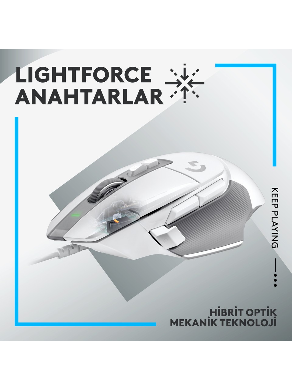 Logitech G502 X 910-006147 Beyaz Optik Kablolu Oyuncu Mouse Görseli