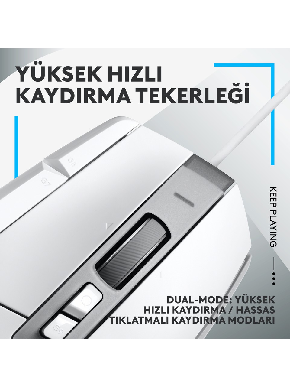 Logitech G502 X 910-006147 Beyaz Optik Kablolu Oyuncu Mouse Görseli