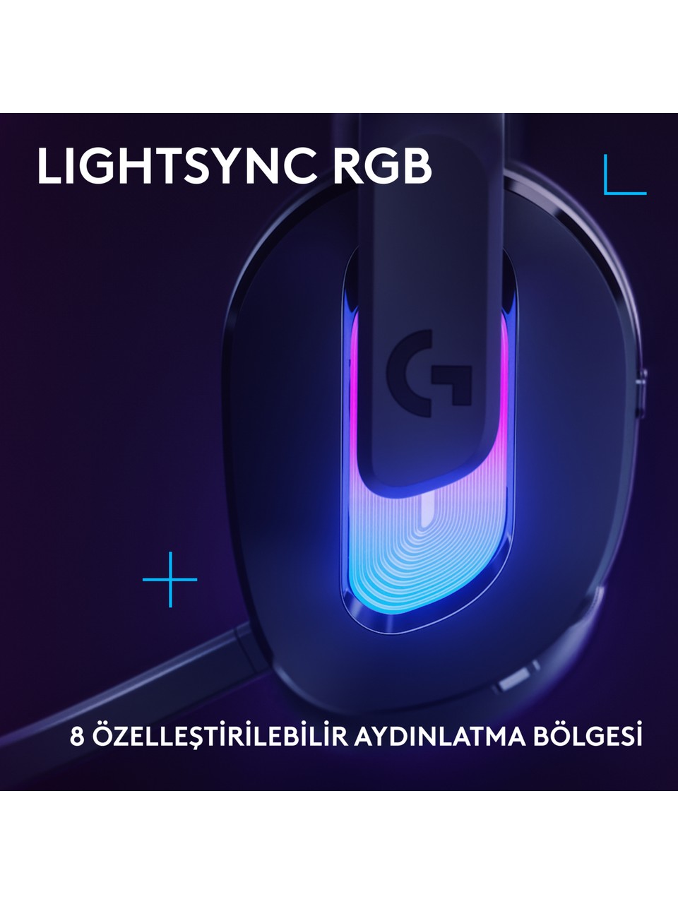 Logitech G522 Lightspeed Siyah RGB Kablolu/Kablosuz Kulak Üstü Oyuncu Kulaklığı Görseli