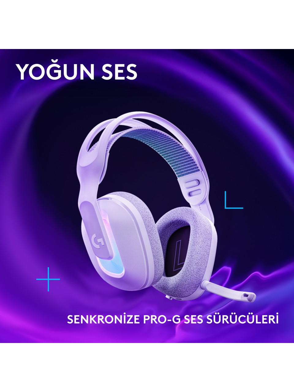 Logitech G522 Lightspeed Beyaz RGB Kablolu/Kablosuz Kulak Üstü Oyuncu Kulaklığı Görseli