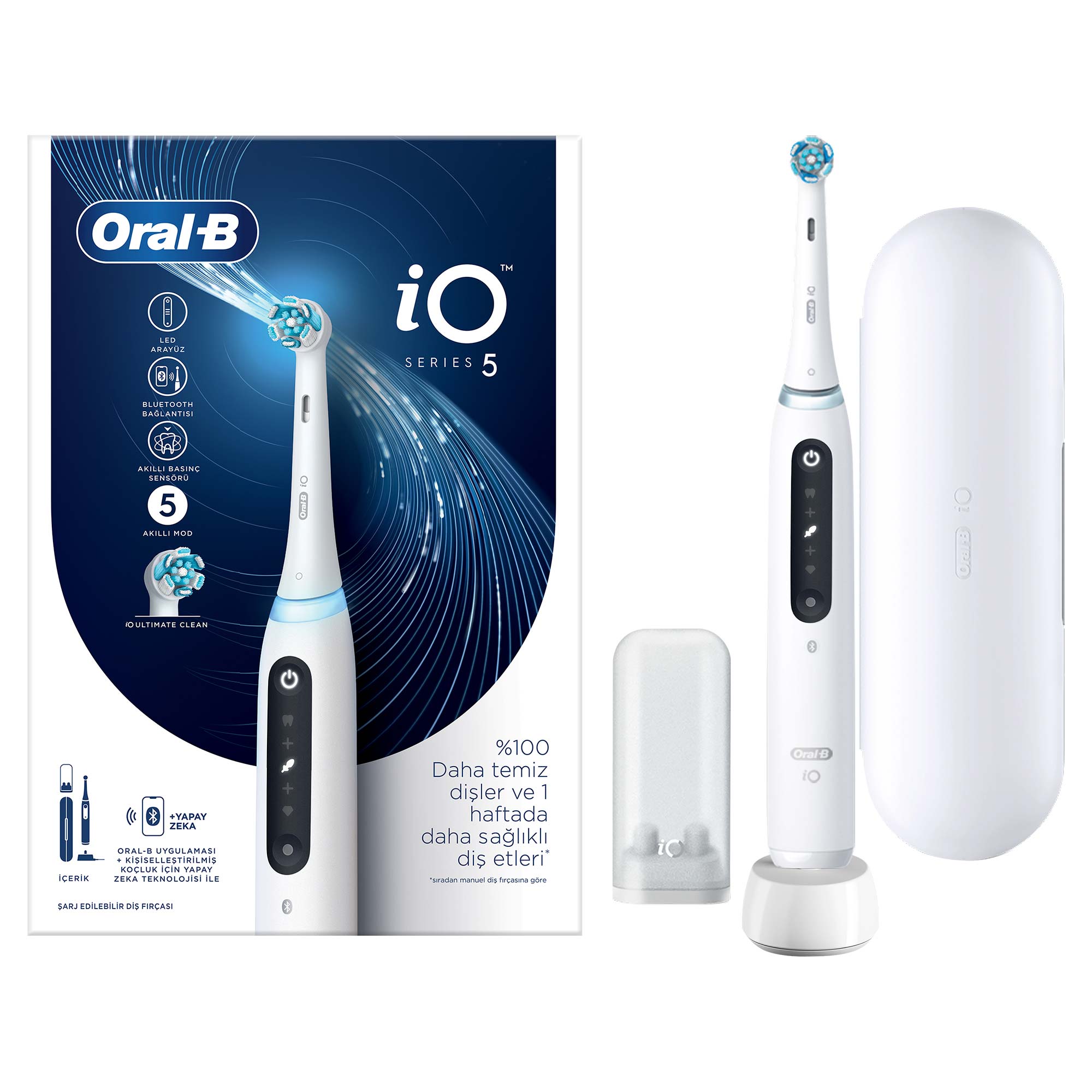 Oral-B iO 5 Şarjlı Diş Fırçası Beyaz