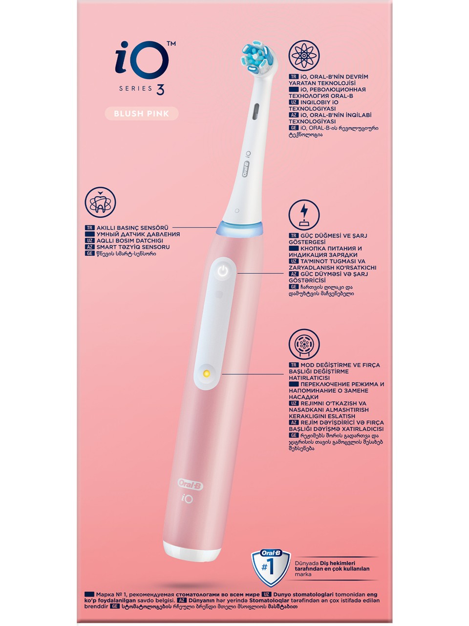 Oral-B iO 3 Şarjlı Diş Fırçası Pembe Görseli