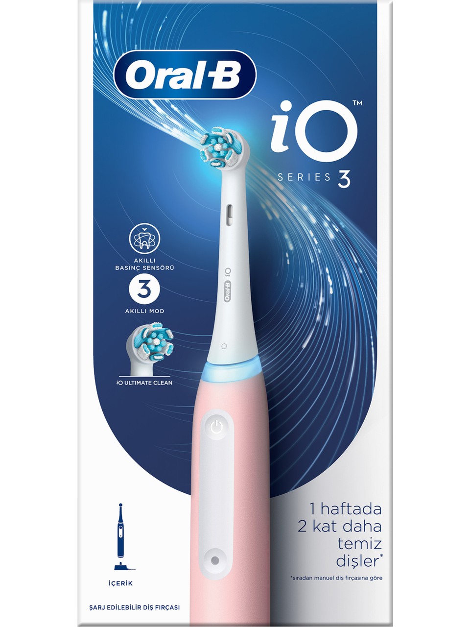 Oral-B iO 3 Şarjlı Diş Fırçası Pembe