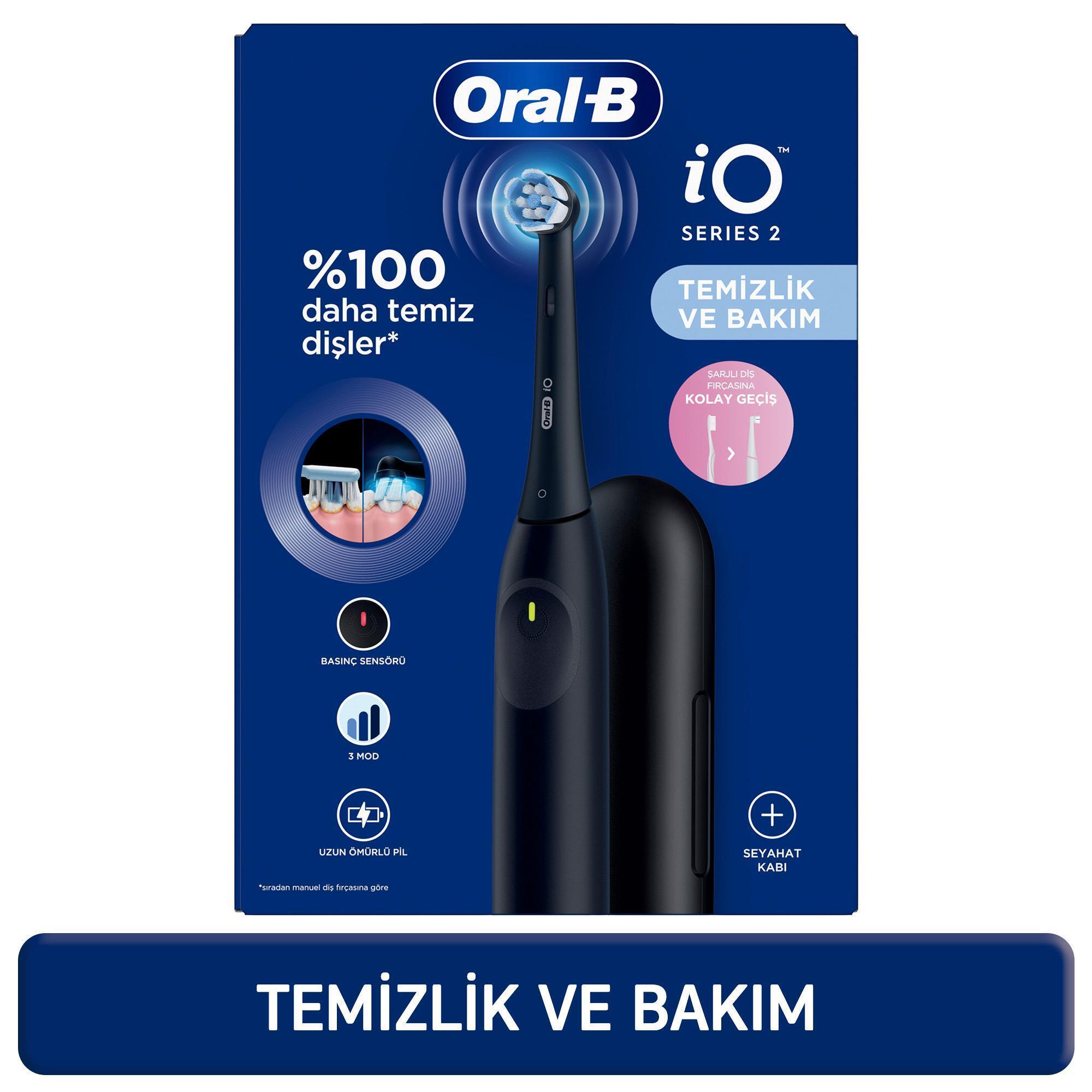 Oral-B iO 2 Şarjlı Diş Fırçası Gece Siyahı & Seyahat Kabı