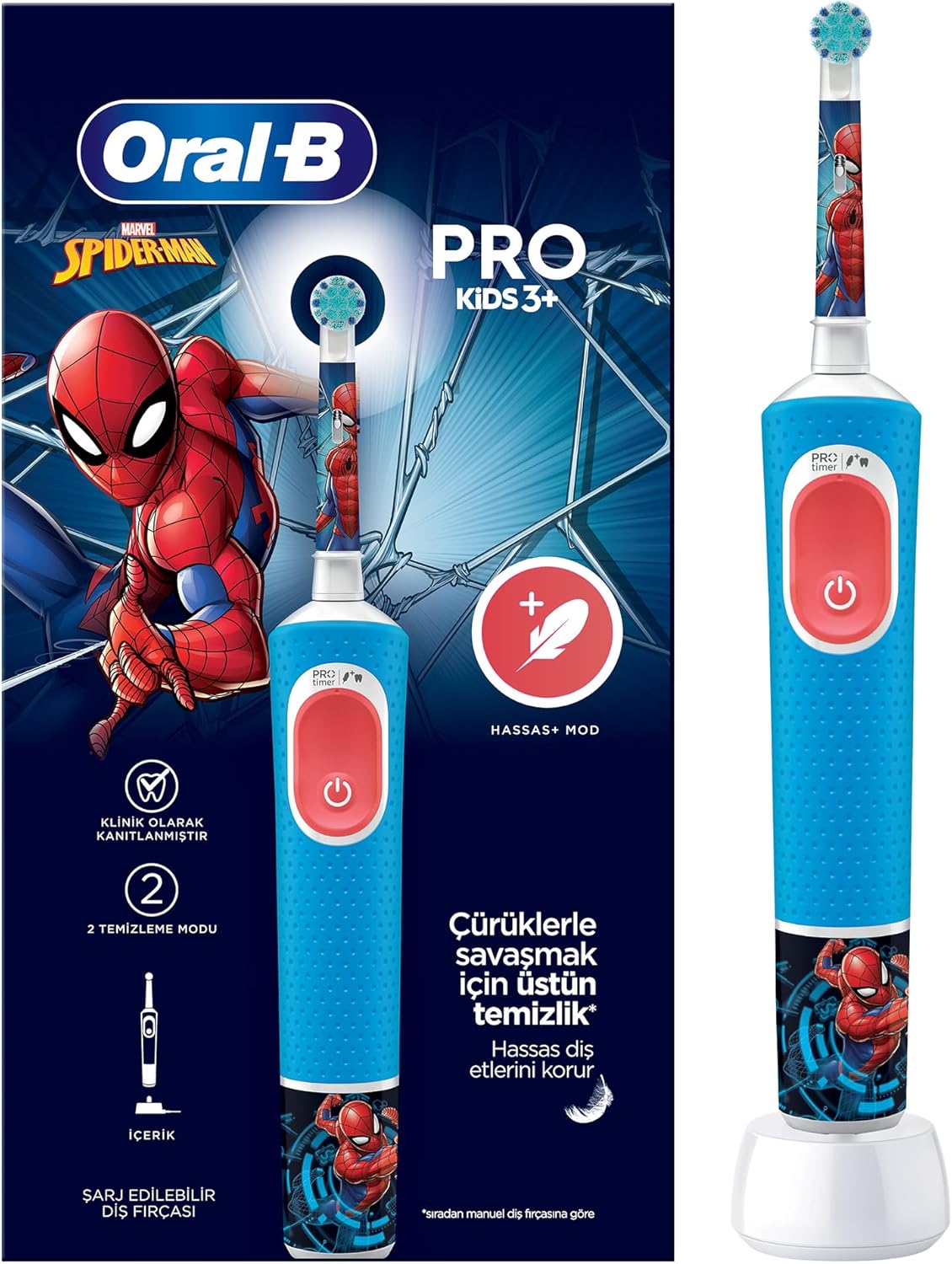Oral-B Vitality Pro Spiderman Özel Seri Çocuklar İçin Şarj Edilebilir Diş Fırçası
