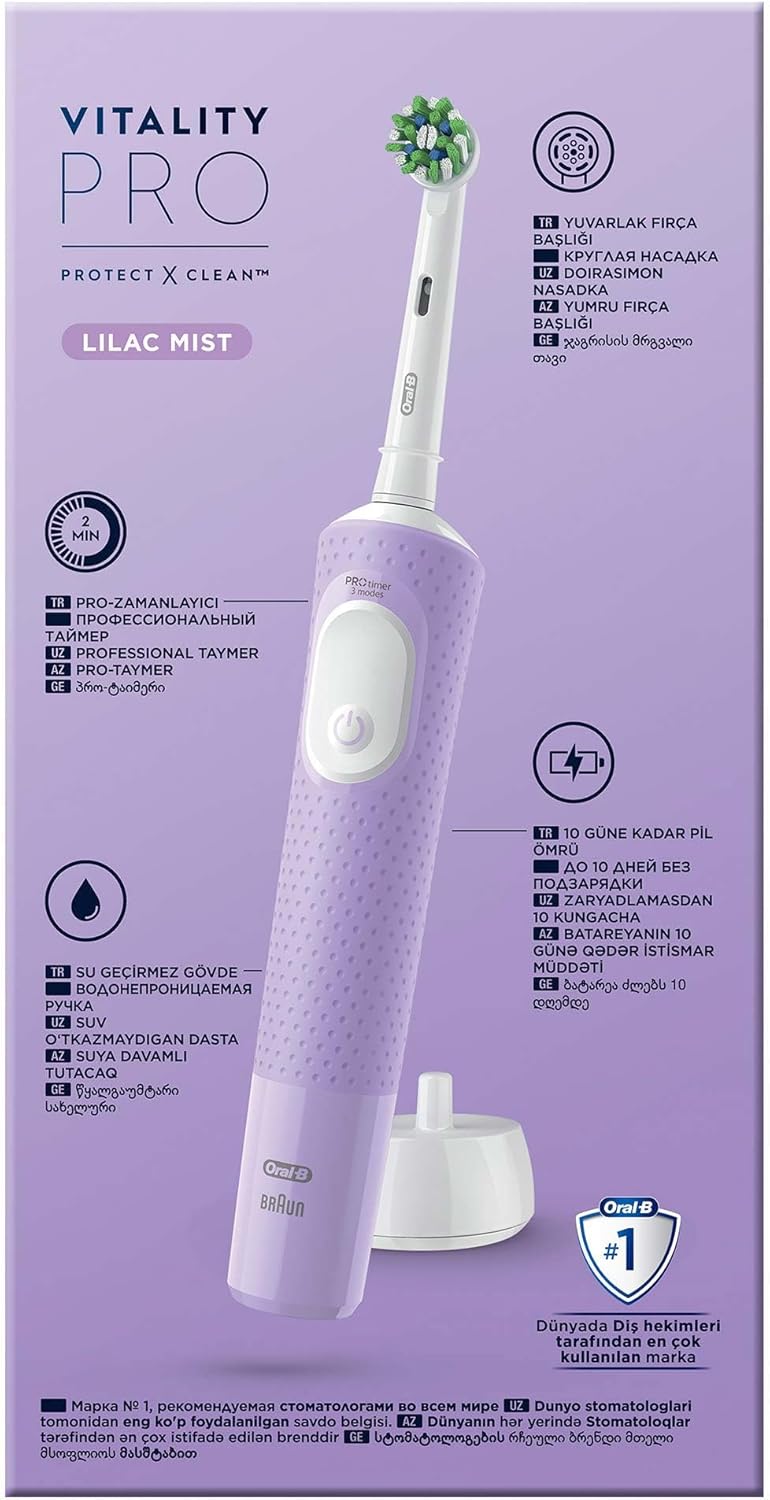 Oral-B D103 Vitality Pro Cross Action Şarjlı Diş Fırçası Lila