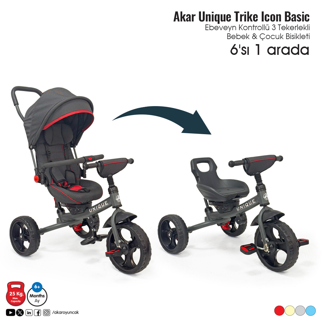 Ak 94-625 Unique Trike İcon 3 Teker İtmeli Bisiklet