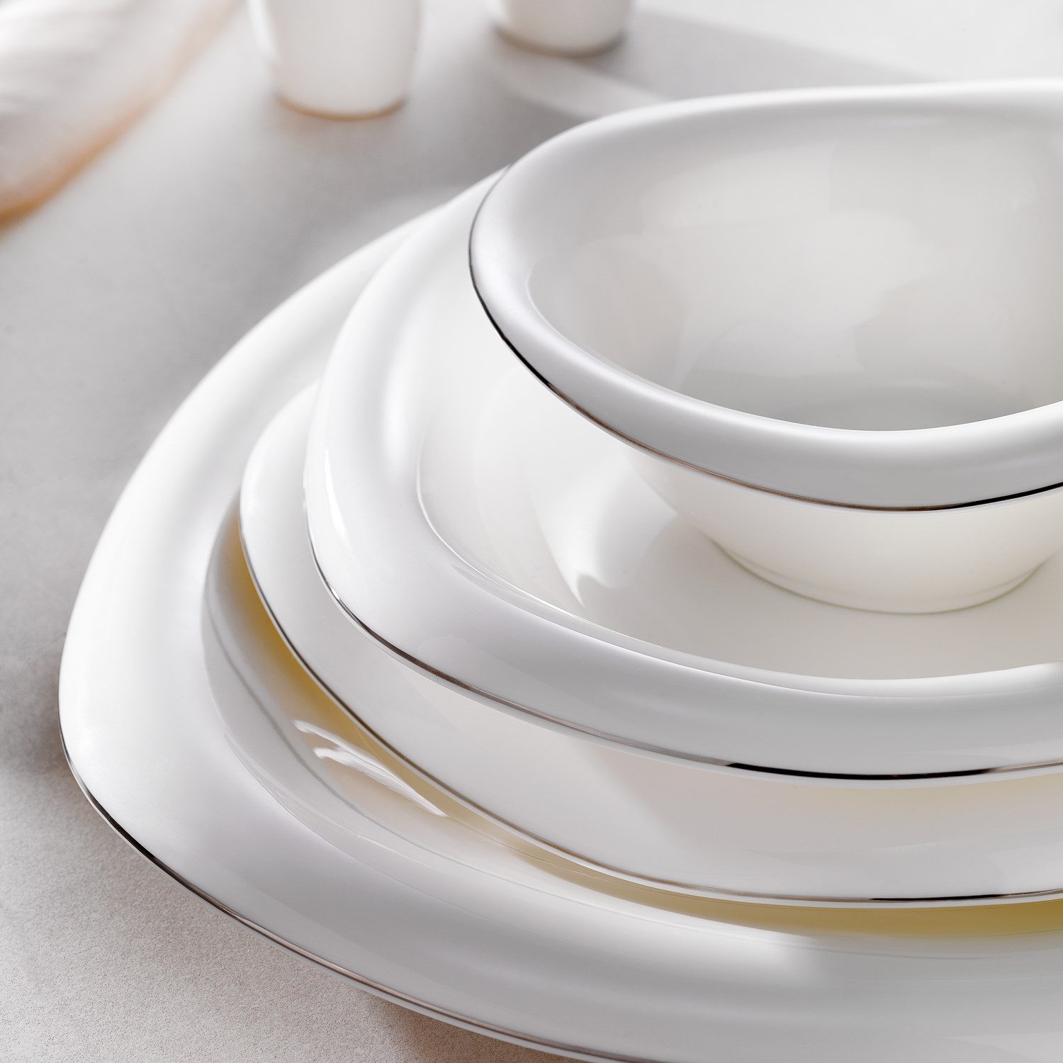 Schafer Superfine Bone Seraphine Yemek Takım 8 kişilik  37 Parça-Platin Görseli