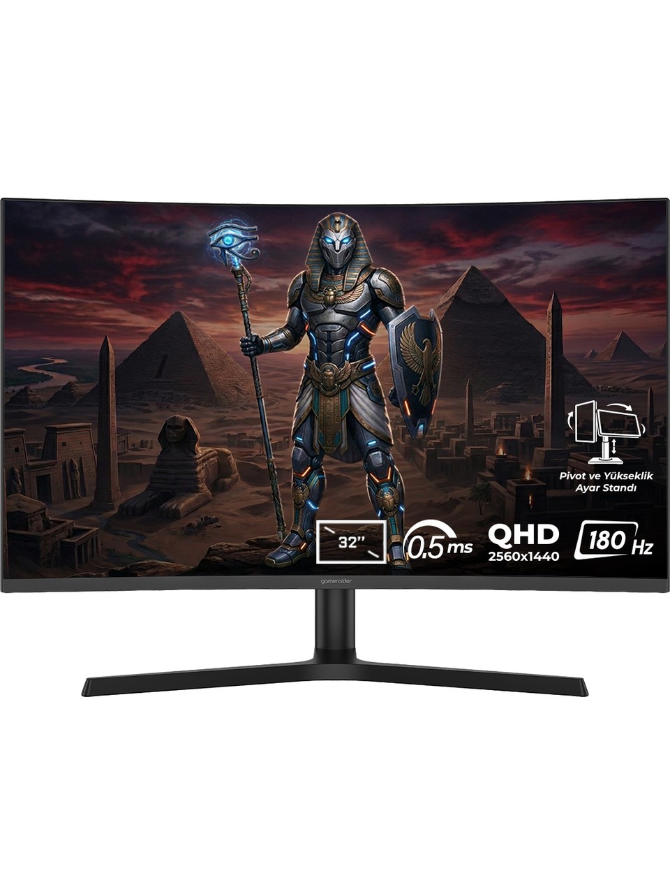 Gameraider Horus Gr32qc18v 32 İnç 180hz 0.5ms 2k Qhd Adaptive Sync Va Kavisli Pivot G. Monitör