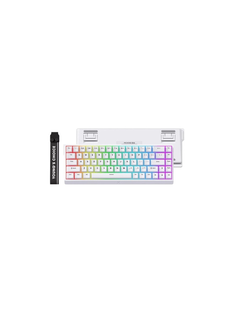 Mchose Ace68 E-sport White %65 Hall E.uranus Manyetik Switch Rgb G.klavye Mc-ace68-14