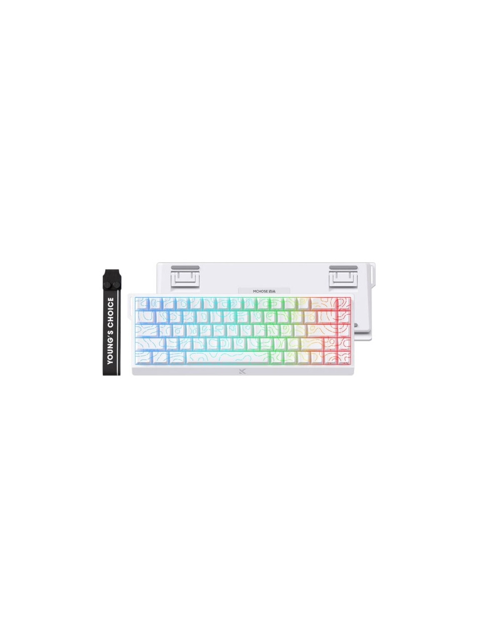 Mchose Ace68 White Topographic %65 Hall E.uranus Switch  Rgb Mek. G.klavye Mc-ace68-16 Görseli