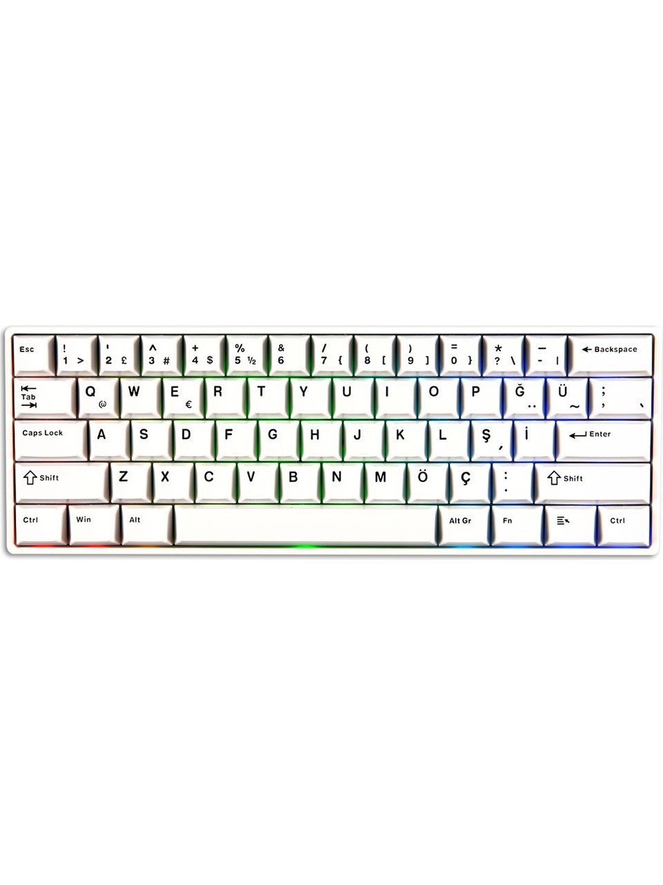 Akko Monsgeek Fun60 Max White Hall E.glare Man. Switch 8k Hz Argb Kablosuz Mek.g.klavye