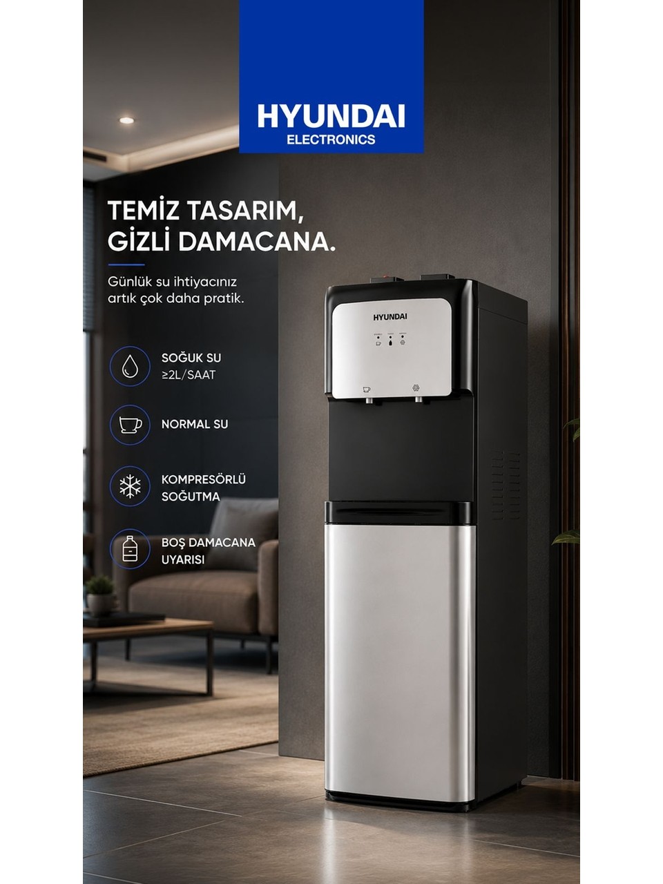 Hyundai HYN-910GD Gizli Damacanalı Su Sebili Görseli