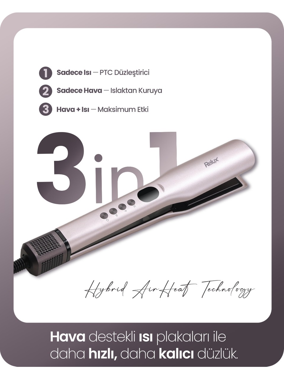 Relux Rhs8900P EasyStraight Havalı Saç Düzleştirici