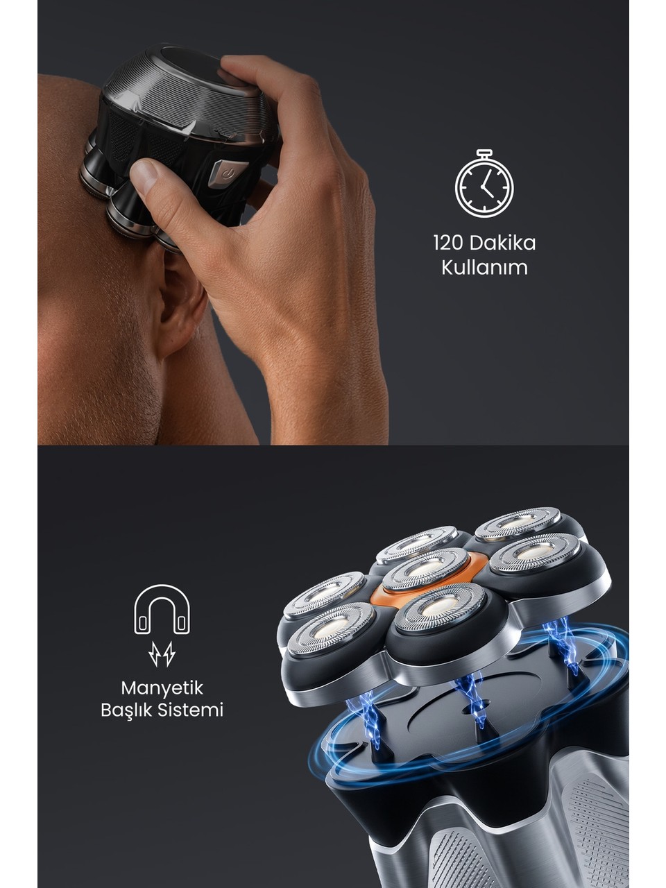 Relux RRS9000 Islak/kuru 7 Bıçaklı Tıraş Makinesi Görseli