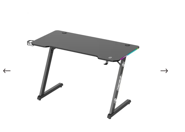 Vıyero Amor GD-12002E-2-BLK Z Ayak RGB Karbon Fiber E-Spor Oyuncu Masası Görseli
