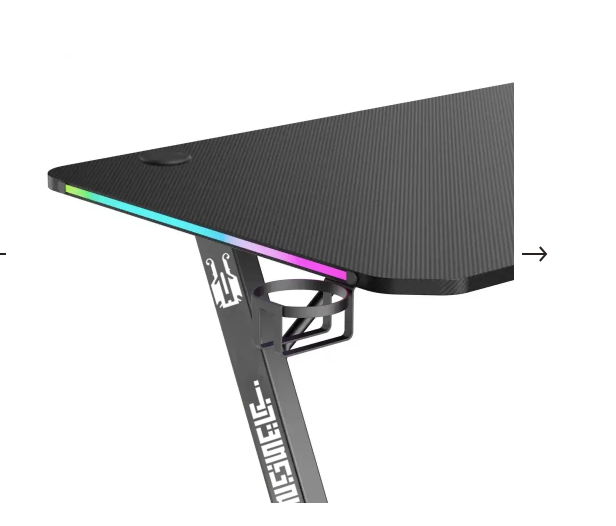 Vıyero Amor GD-12002E-2-BLK Z Ayak RGB Karbon Fiber E-Spor Oyuncu Masası Görseli