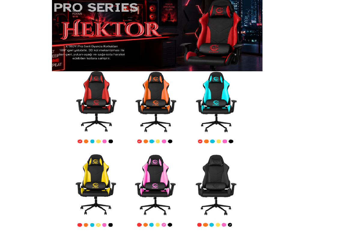 Xtroy Pro Serisi Hektor Oyuncu Koltuğu Sarı Görseli