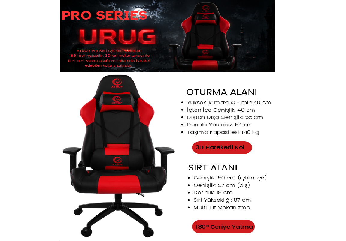 Xtroy Pro Serisi Urug Oyuncu Koltuğu Mavi Görseli