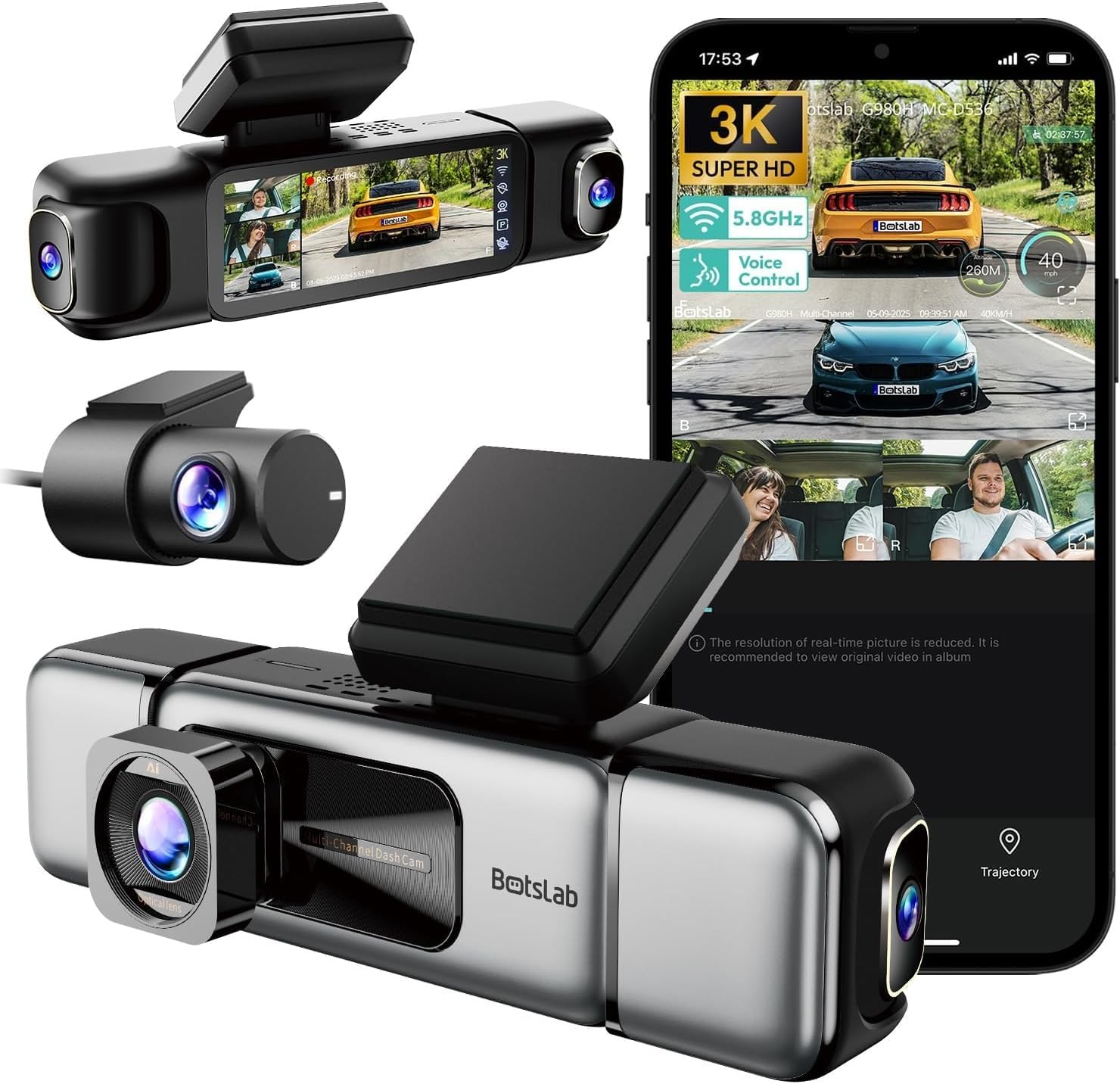 Botslab 360+ G980H Pro 4 Kameralı Araç Kamerası Seti