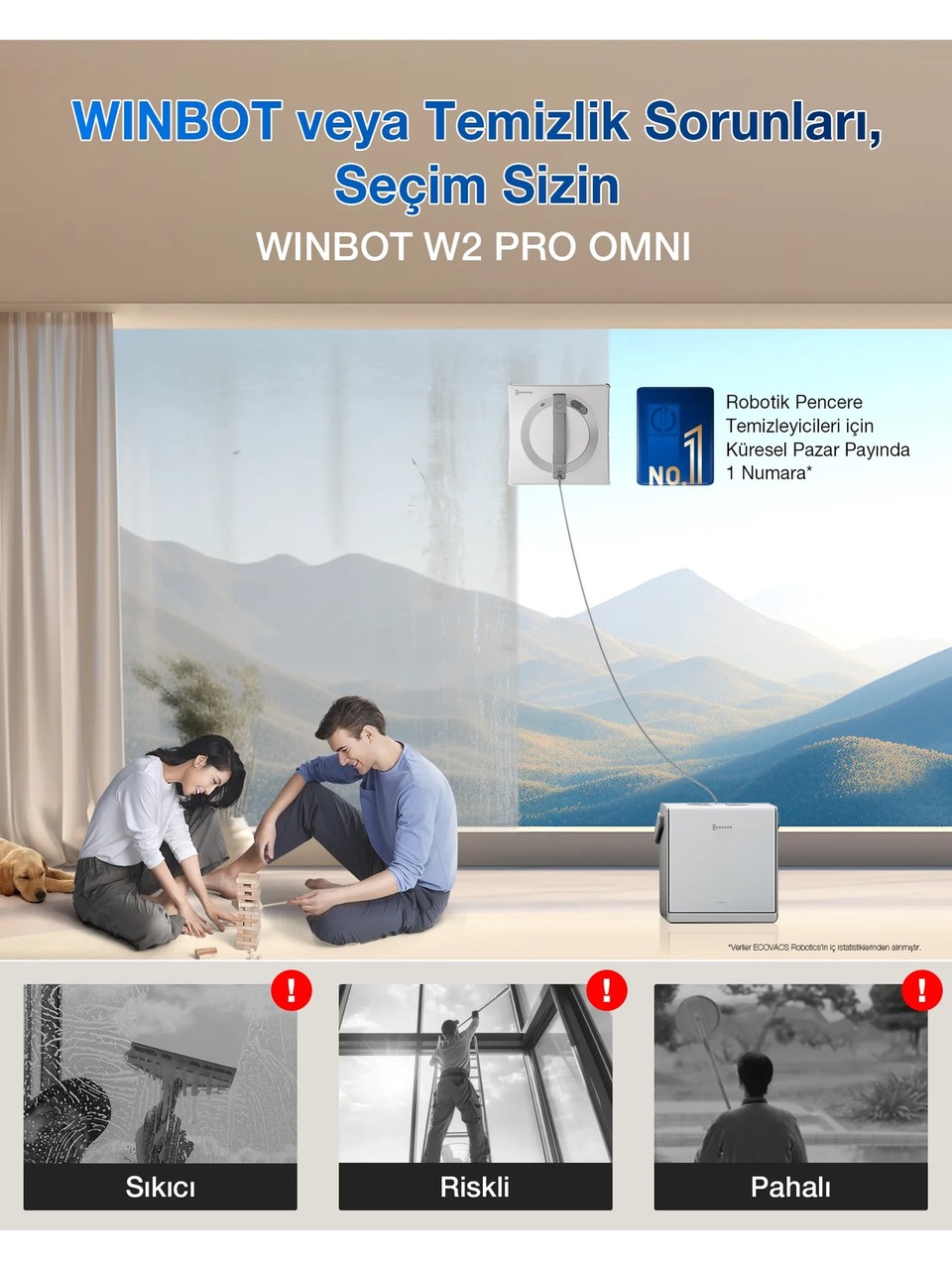 Ecovacs Winbot W2 Pro Cam Silme Robotu Görseli
