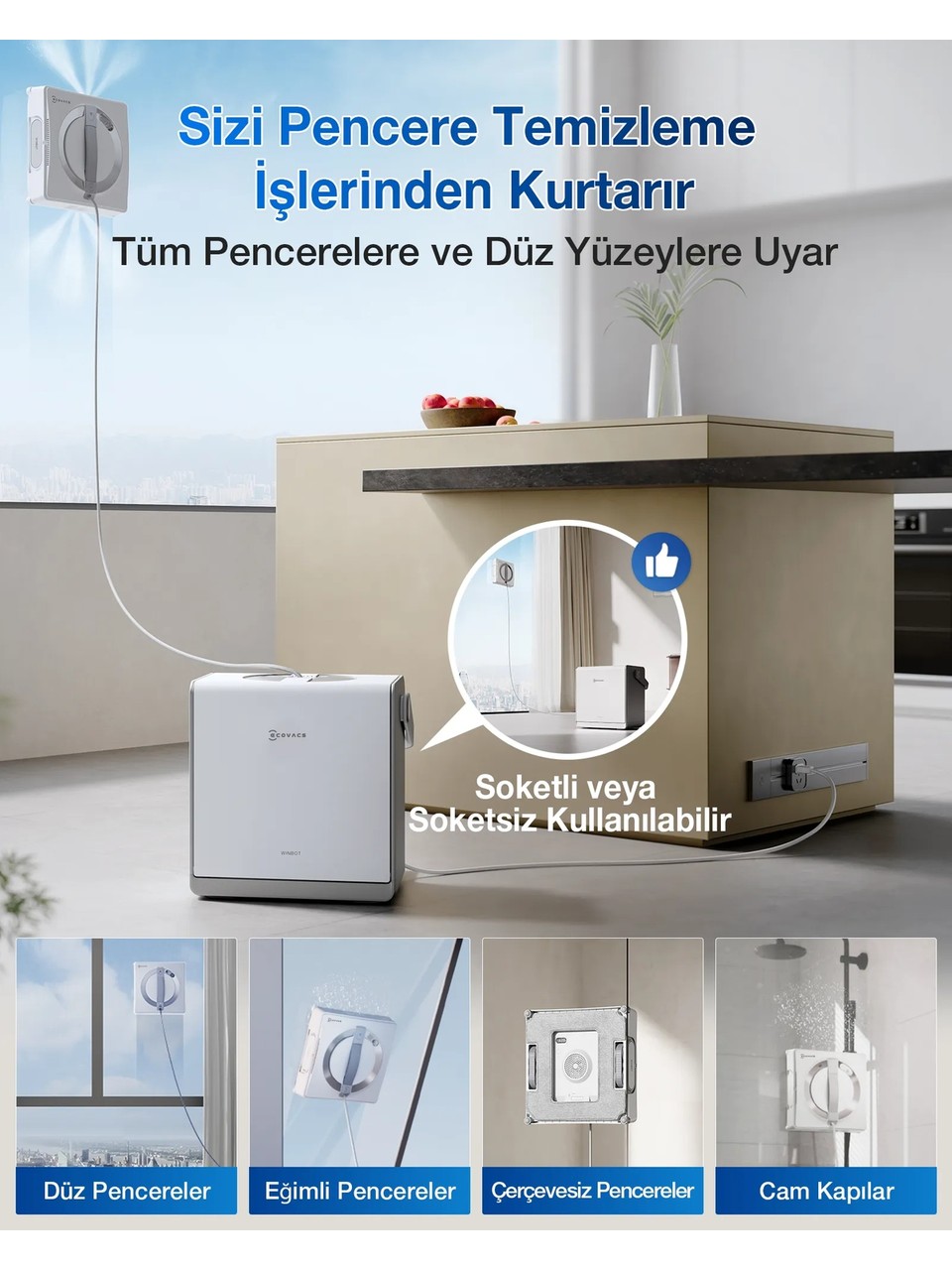 Ecovacs Winbot W2 Pro Cam Silme Robotu Görseli