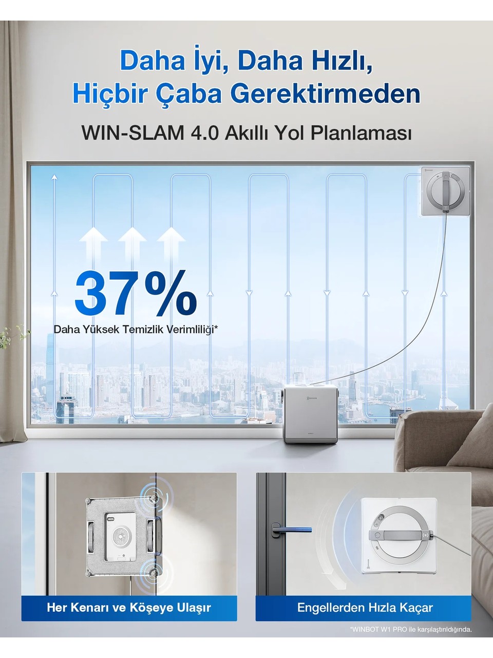 Ecovacs Winbot W2 Pro Cam Silme Robotu Görseli