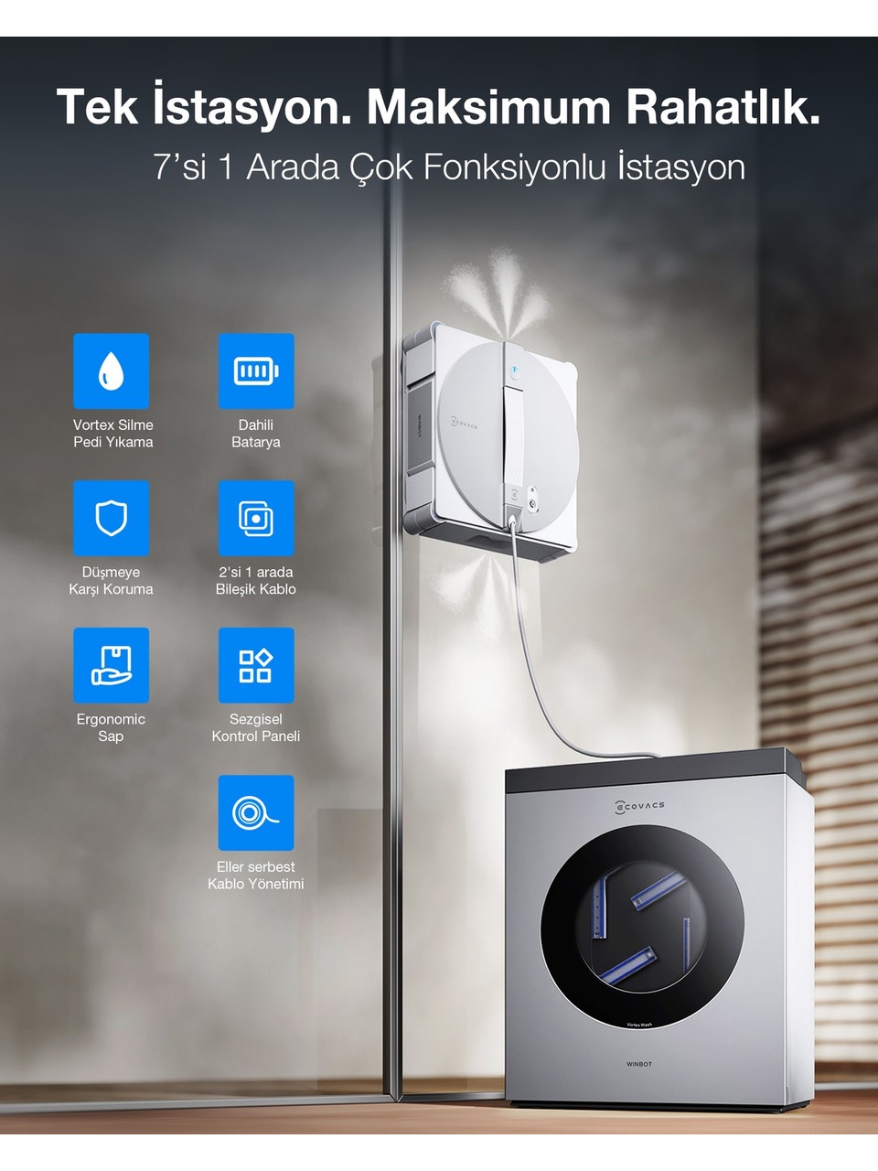 Ecovacs Winbot W3 Omni Cam Temizleme Robotu Görseli